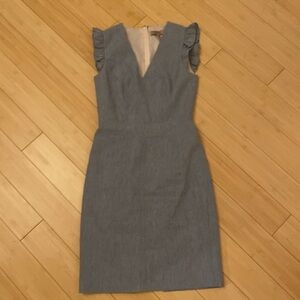 Rebecca Taylor Linen Ruffle-Sleeve Dress With Lining